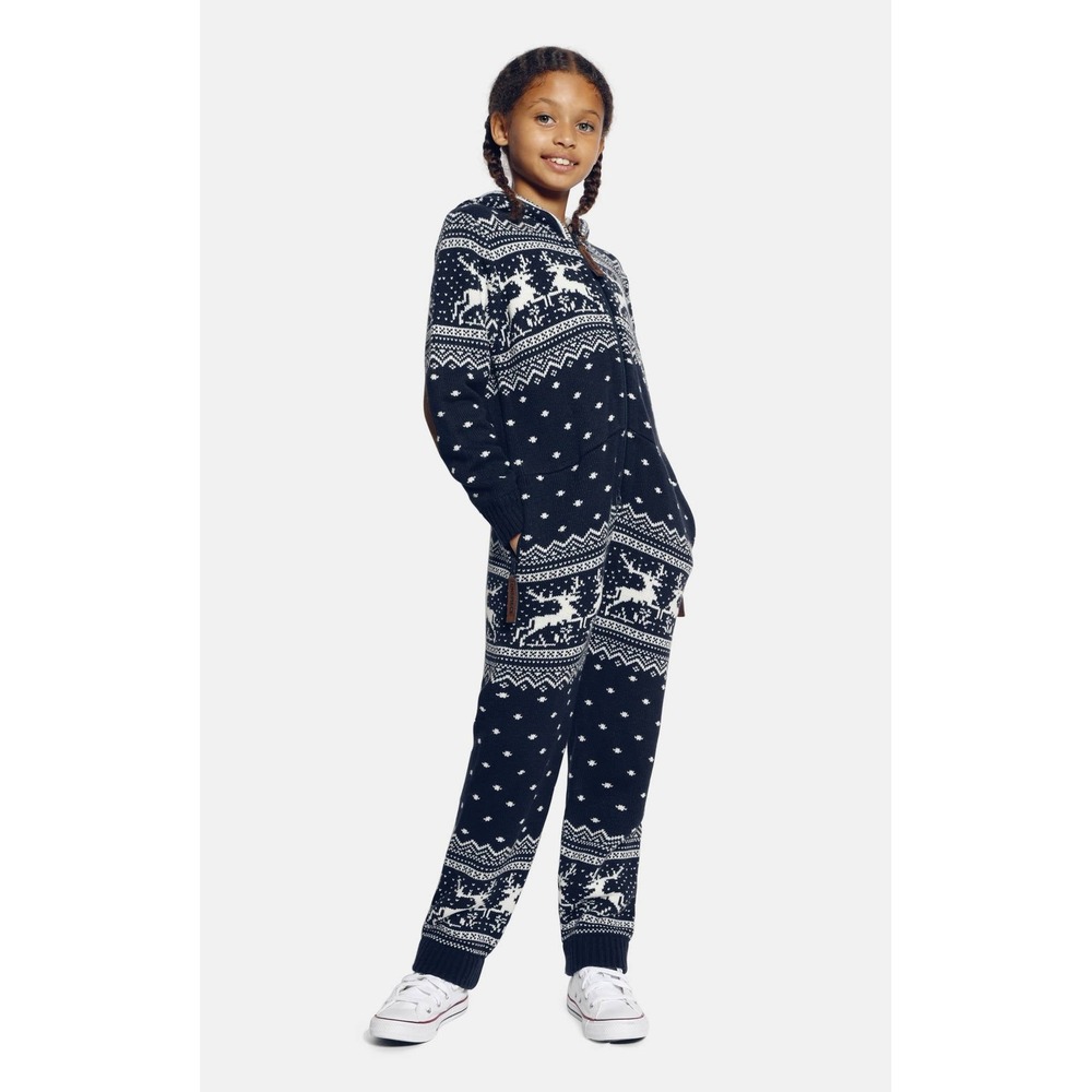Onepiece Holidays Are Coming KIDS Navy Size EU 134=US 8-9 Onesie Winter Jumpsuit
